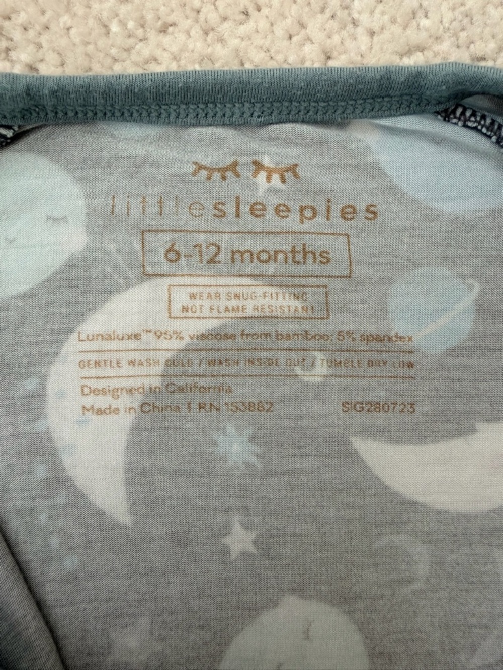 Little Sleepies Gray Moon & Blue Planet Footie - Picture 7 of 12